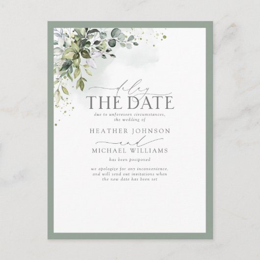 Datum der Verzögerung des Auftretens von botanisch Postkarte (Vorderseite)