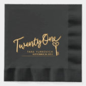 Datum des 21. individuellen Namens für Skripte und Servietten Mit Folie (Vorderseite)