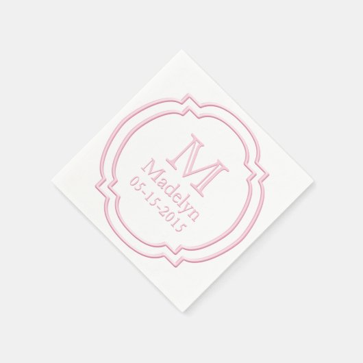 Datum des benutzerdefinierten Monogrammnamens Weiß Serviette (Ecke)