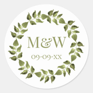 Datum des Botanischen Hochzeitgartens Runder Aufkleber