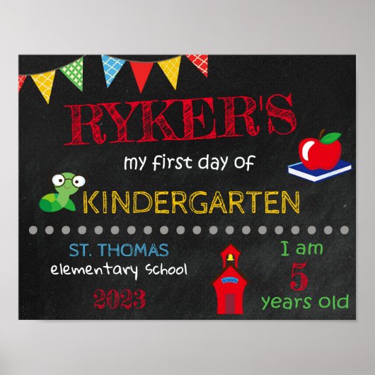 Datum des ersten Schulnamens Poster (Vorne)