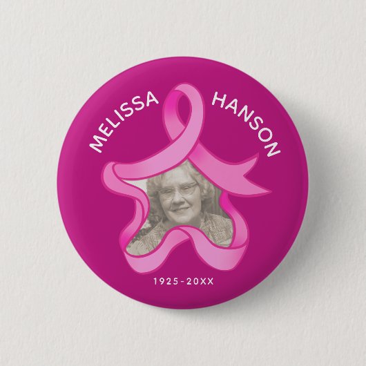 Datum des Fotos des rosa Farbband Button (Vorderseite)