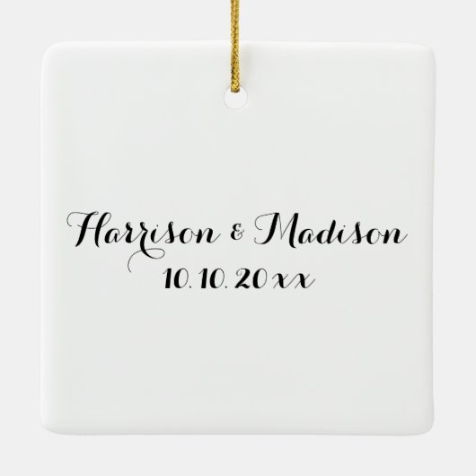 Datum des Fotos mit benutzerdefinierten Skriptbeze Keramikornament (Rückseite)