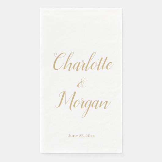 Datum des Hochzeitsskripts für Bräutigam Serviette (Vorderseite)