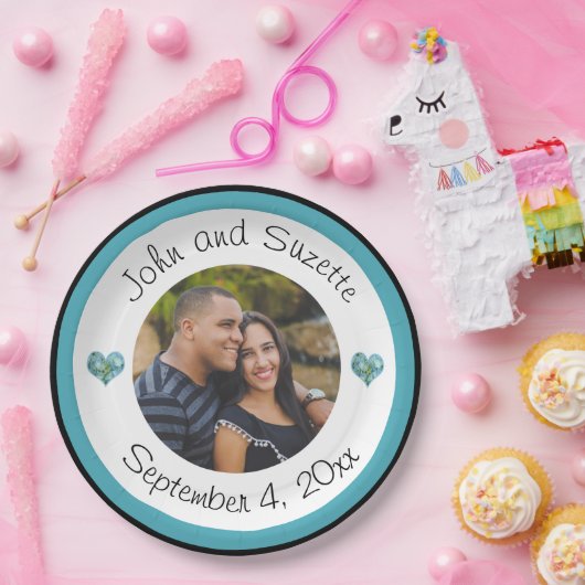 Datum des Hochzeitsstichtums für Personalisierte F Pappteller (Party)