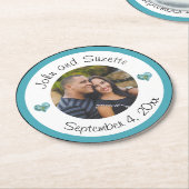 Datum des Hochzeitsstichtums für Personalisierte F Runder Pappuntersetzer (Angewinkelt)