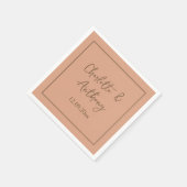 Datum des Hochzeitstages für kreative Kalligrafieb Serviette (Ecke)