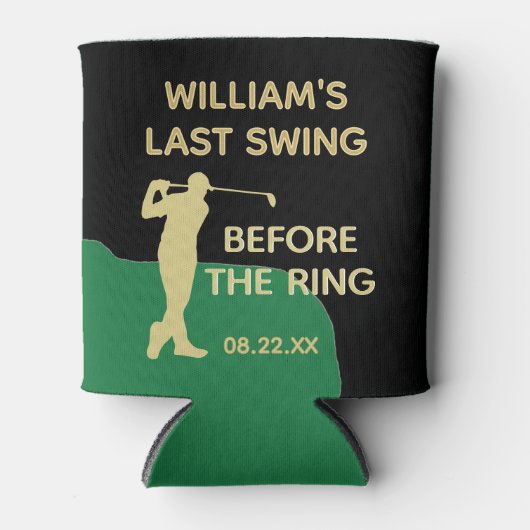 Datum des letzten Swing des Bachelor-Party-Golfers Dosenkühler (Vorderseite)