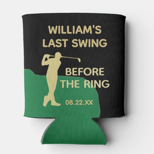 Datum des letzten Swing des Bachelor-Party-Golfers Dosenkühler (Rückseite)