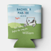 Datum des letzten Swing des Bachelor-Party-Golfers Dosenkühler (Rückseite)