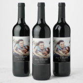 Datum des Minimalistischen Personalisierten Fotos Weinetikett (Flaschen)