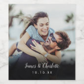 Datum des Minimalistischen Personalisierten Fotos Weinetikett (Einzelnes Label)