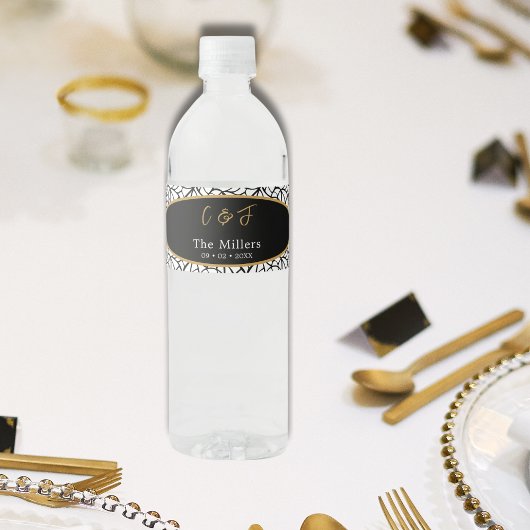 Datum des monographischen Musters des modernen bot Wasserflaschenetikett