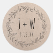 Datum des Papiermonographen der Rustikalen Blumenz Runder Aufkleber (Vorderseite)