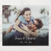 Datum des personalisierten Fotos Schaumweinetikett (Einzelnes Label)