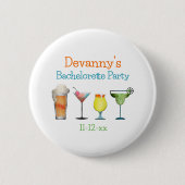 Datum des personalisierten Junggeselinnen-Abschied Button (Vorderseite)