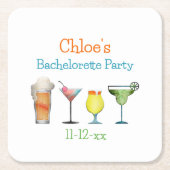 Datum des personalisierten Junggeselinnen-Abschied Rechteckiger Pappuntersetzer (Vorderseite)