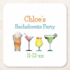 Datum des personalisierten Junggeselinnen-Abschied Rechteckiger Pappuntersetzer