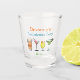 Datum des personalisierten Junggeselinnen-Abschied Schnapsglas