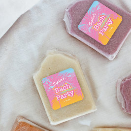 Datum des rosa Party Quadratischer Aufkleber