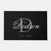 Datum des Schwarz-weißen Monogramms Fußmatte (Vorderseite)