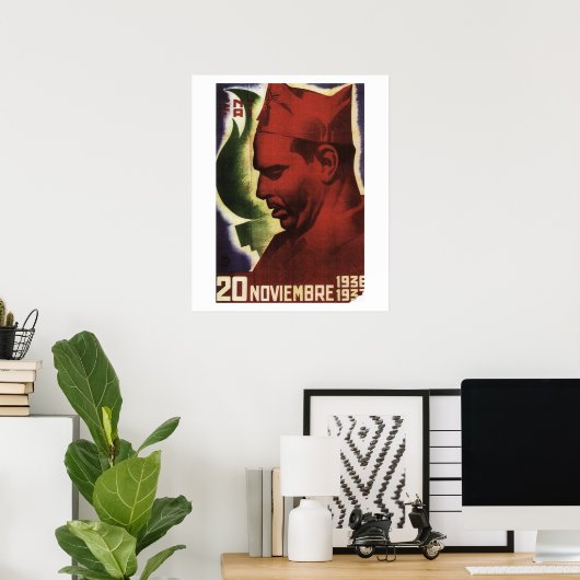 Datum des Todes von Durruti auf Propaganda Poster (Heimbüro)