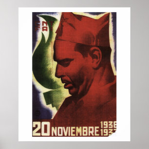 Datum des Todes von Durruti auf Propaganda Poster
