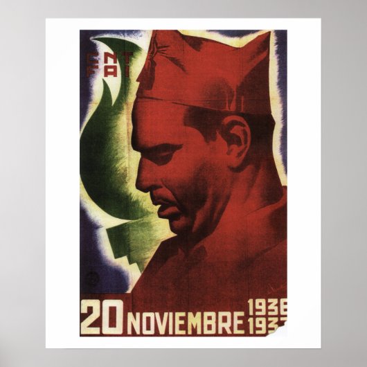 Datum des Todes von Durruti auf Propaganda Poster (Vorne)