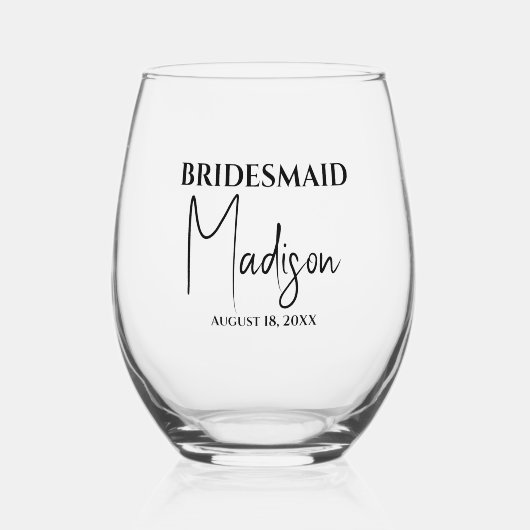 Datum des Überbrückungsnamens Weinglas Ohne Stiel (Vorderseite)