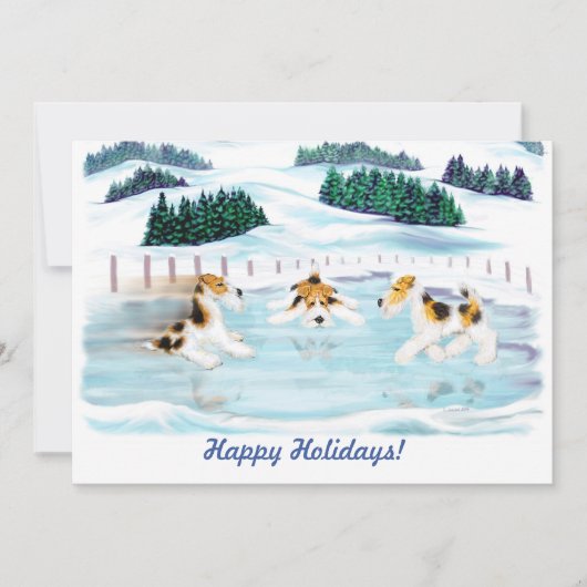 Datum des Wire Fox Terrier Skate Einladung (Vorderseite)