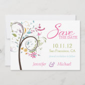 Datum Doodle Tree Save The Date (Vorderseite)