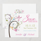 Datum Doodle Tree Save The Date (Vorne/Hinten)