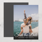 Datum Elegantes Skript Einfaches Foto speichern Save The Date (Vorne/Hinten)