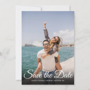 Datum Elegantes Skript Einfaches Foto speichern Save The Date