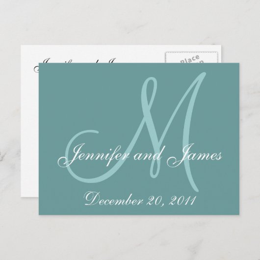 Datum, erste Namen und erste blaue Postkarte (Vorne/Hinten)