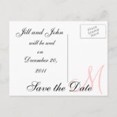 Datum, erste Namen und erste Postkarte (Rückseite)