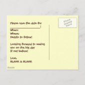 Datum freihalten! ankündigungspostkarte (Rückseite)