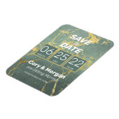 Datum freihalten | Aquamariner und goldener Marmor Magnet (Linke Seite)