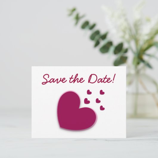 Datum freihalten. Explosion von Herz A11 Ankündigungspostkarte (Stehend Vorderseite)