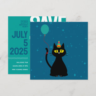 Datum freihalten! - Funny Cat Birthday Card Einladung