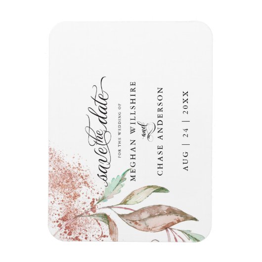 Datum freihalten | Rose Korallenblättern Magnet (Vertikal)