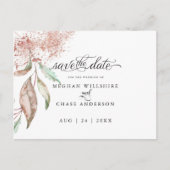 Datum freihalten | Rose Korallenblättern Postkarte (Vorderseite)