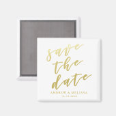 Datum freihalten | White & Imitats Gold Script Magnet (Vorderseite/Rückseite)