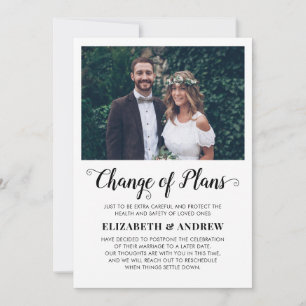 Datum für Planänderung Foto Hochzeit Verschiebung Ankündigung
