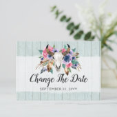 Datum geändert Rustikale Boho-Hochzeit auf einen s Save The Date (Stehend Vorderseite)