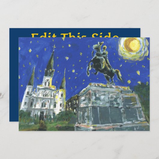 Datum gerettet, Jackson Square, Französische Quart Save The Date (Vorne/Hinten)