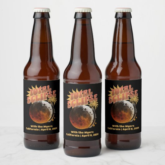 Datum individuell einstellbar Total Eclipse Modern Bierflaschenetikett (Flaschen)