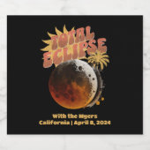 Datum individuell einstellbar Total Eclipse Modern Bierflaschenetikett (Einzelnes Label)