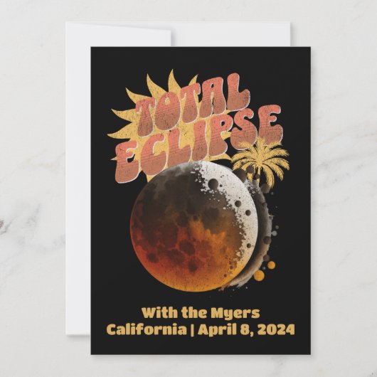 Datum individuell einstellbar Total Eclipse Modern Einladung (Vorderseite)