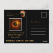 Datum individuell einstellbar Total Eclipse Modern Postkarte (Rückseite)